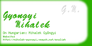 gyongyi mihalek business card